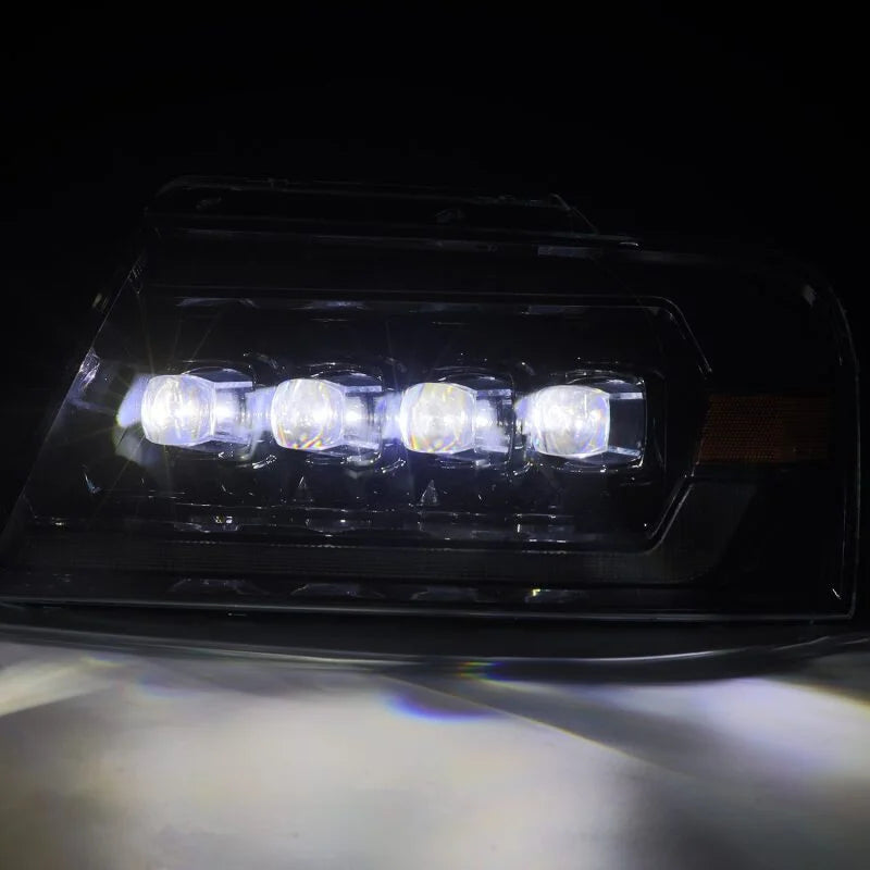 AlphaRex 04-08 Ford F-150 (No 2004 Heritage) NOVA-Series LED Proj HL Chrome w/Actv Light / Seq. Sig - Back View