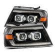 Load image into Gallery viewer, AlphaRex 04-08 Ford F150 PRO-Series Projector Headlights Alpha-Black w/ Sequential Signal and DRL - Main Product View