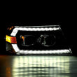 Load image into Gallery viewer, AlphaRex 04-08 Ford F150 PRO-Series Projector Headlights Alpha-Black w/ Sequential Signal and DRL - Installation View