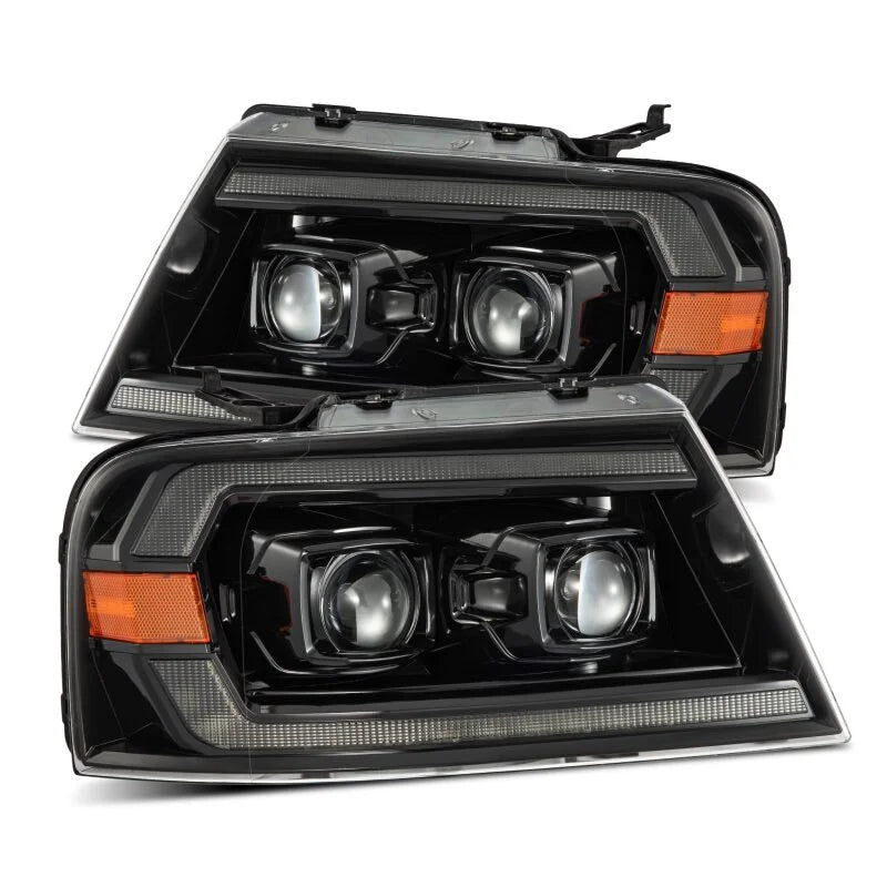 AlphaRex 04-08 Ford F150 PRO-Series Projector Headlights Chrome w/ Sequential Signal and DRL - Main Product View