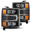 Load image into Gallery viewer, AlphaRex 04-15 Chevy 1500HD NOVA-Series LED Proj Headlights Black w/Activ Light/Seq Signal &amp; SB DRL - Main Product View