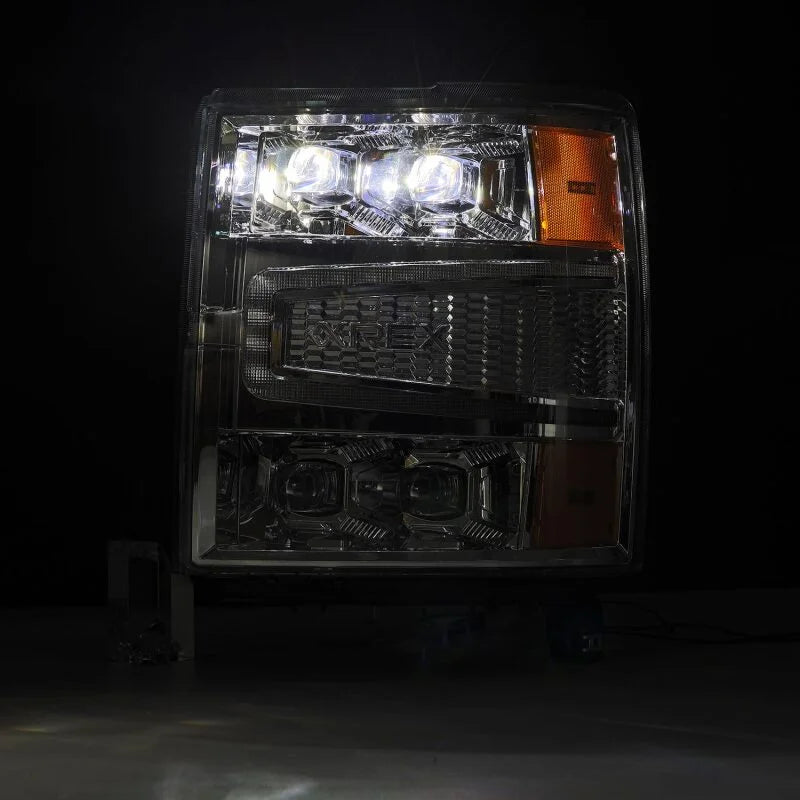 AlphaRex 04-15 Chevy 1500HD NOVA-Series LED Proj Headlights Chrome w/Activ Light/Seq Signal & SB DRL - Side View