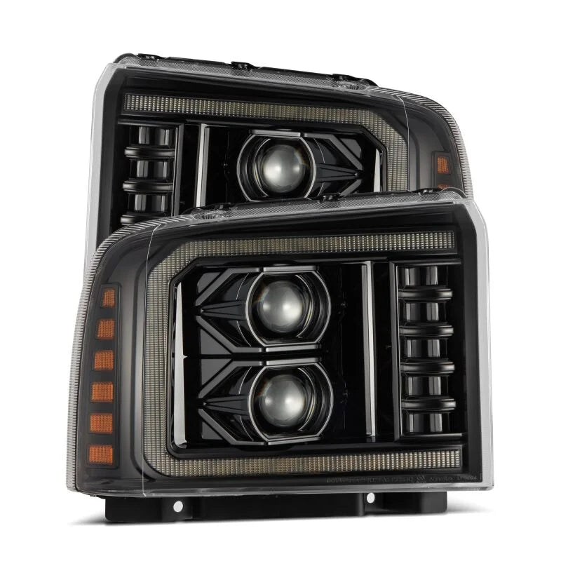 AlphaRex 05-07 Ford F250-550 PRO-Series Projector Headlights Alpha-Black - Main Product View