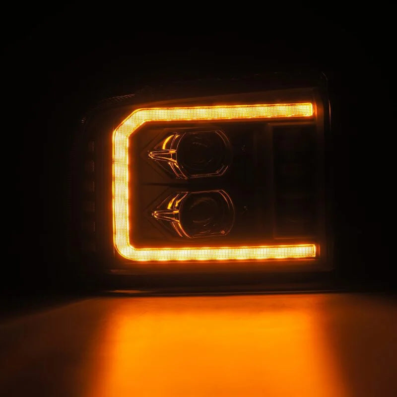 AlphaRex 05-07 Ford F250/350/450/550 Super Duty LUXX LED Proj HL Blk w/Actv Light & Seq Sig + SB DRL - Additional View 5