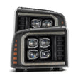 Load image into Gallery viewer, AlphaRex 05-07 Ford F250/350/450/550 Super Duty NOVA LED Proj HL Blk w/Actv Light &amp; Seq Sig + SB DRL - Main Product View