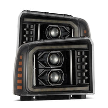 Load image into Gallery viewer, AlphaRex 05-07 Ford Super Duty/Excursion LUXX-Series LED Projector Headlights - Alpha-Black - Main Product View