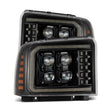 Load image into Gallery viewer, AlphaRex 05-07 Ford Super Duty/Excursion NOVA-Series LED Projector Headlights Alpha-Blk w/Activ Ligh - Main Product View
