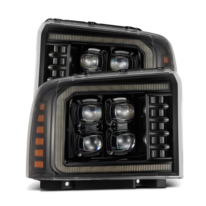 AlphaRex 05-07 Ford Super Duty/Excursion NOVA-Series LED Projector Headlights Alpha-Blk w/Activ Ligh - Main Product View