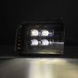 Load image into Gallery viewer, AlphaRex 05-07 Ford Super Duty/Excursion NOVA-Series LED Projector Headlights Alpha-Blk w/Activ Ligh - Installation View