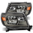 Load image into Gallery viewer, AlphaRex 05-11 Toyota Tacoma LUXX Crystal Headlights Plank Style Alpha Black w/Activation Light/DRL - Main Product View