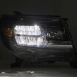 Load image into Gallery viewer, AlphaRex 05-11 Toyota Tacoma LUXX Crystal Headlights Plank Style Alpha Black w/Activation Light/DRL - Side View