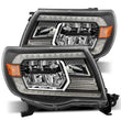 Load image into Gallery viewer, AlphaRex 05-11 Toyota Tacoma LUXX Crystal Headlights Plank Style Design Black w/Activation Light/DRL - Main Product View