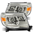 Load image into Gallery viewer, AlphaRex 05-11 Toyota Tacoma LUXX LED Projector Headlights Plank Style Chrome w/Activation Light/DRL - Main Product View