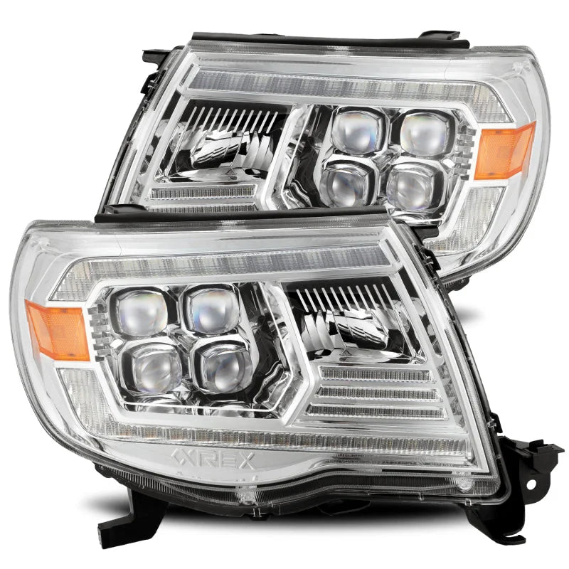 AlphaRex 05-11 Toyota Tacoma NOVA LED Projector Headlights Plank Style Chrome w/Activation Light/DRL - Main Product View
