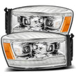 Load image into Gallery viewer, AlphaRex 06-08 Dodge Ram 1500HD LUXX LED Projector Headlights Plank Style Chrome w/Seq Signal/DRL - Main Product View