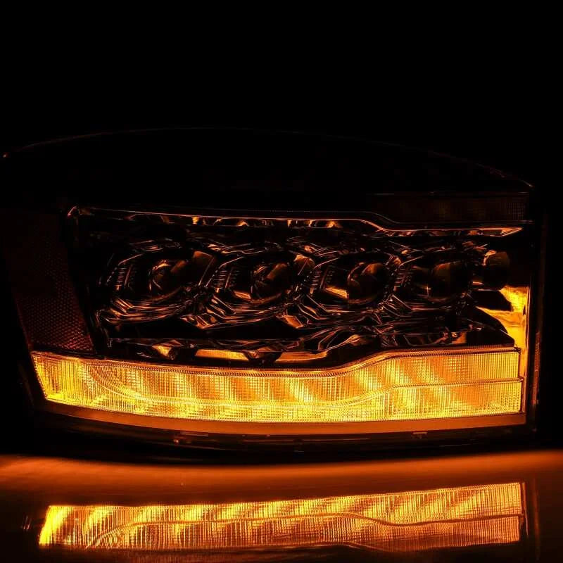 AlphaRex 06-08 Dodge Ram 1500HD NOVA LED Proj Headlights Plank Style Blk w/Seq Signal/DRL/Amber LED - Additional View 5