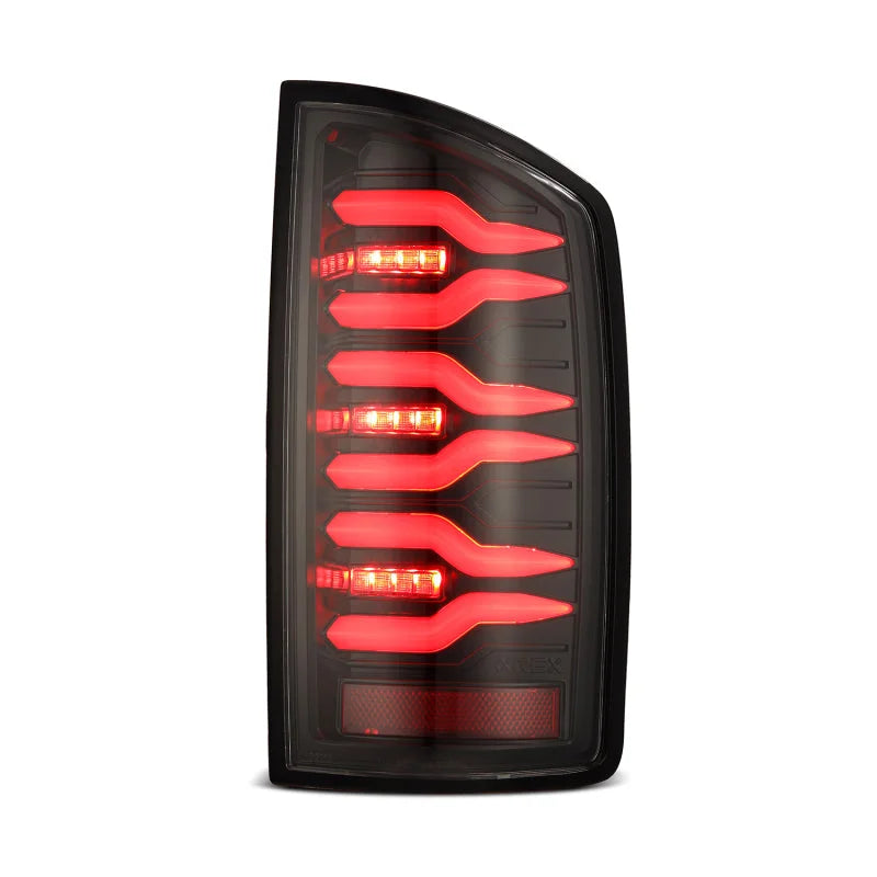 AlphaRex 07-08 Dodge Ram1500/07-09 Dodge Ram 2500+3500 Luxx-Series LED Tail Lights(Pair) Alpha Black - Back View