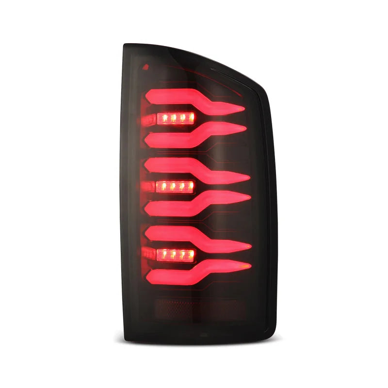 AlphaRex 07-08 Dodge Ram1500/07-09 Dodge Ram 2500+3500 Luxx-Series LED Tail Lights(Pair) Black/Red - Back View