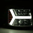 Load image into Gallery viewer, AlphaRex 07-13 Chevy 1500HD NOVA LED Proj Headlights Plank Style Chrm w/Activ Light/Seq Signal - Back View