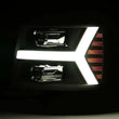 Load image into Gallery viewer, AlphaRex 07-13 Chevy 1500HD PRO-Series Proj Headlight Plank Style Gloss Blk w/Activ Light/Seq Signal - Back View