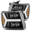 Load image into Gallery viewer, AlphaRex 07-13 Chevy 1500HD(NewBody) NOVA LED Proj Headlight Plank Sty Glos Blk w/Activ Lite/Seq Sig - Main Product View