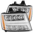 Load image into Gallery viewer, AlphaRex 07-13 Chevy Avalanche NOVA LED Proj Headlights Plank Style Design Chrome w/Activ Light/DRL - Main Product View