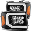 Load image into Gallery viewer, AlphaRex 07-13 GMC 1500HD NOVA LED Proj Headlight Plank Style Gloss Blk w/Activ Light/Seq Signal/DRL - Main Product View