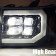 Load image into Gallery viewer, AlphaRex 07-13 GMC 1500HD NOVA LED Proj Headlight Plank Style Gloss Blk w/Activ Light/Seq Signal/DRL - Installation View