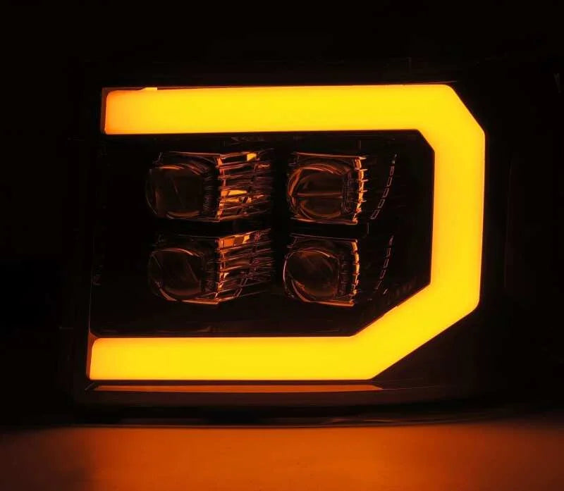 AlphaRex 07-13 GMC 1500HD NOVA LED Proj Headlight Plank Style Gloss Blk w/Activ Light/Seq Signal/DRL - Additional View 6
