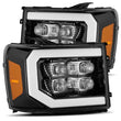 Load image into Gallery viewer, AlphaRex 07-13 GMC 1500HD NOVA LED Proj Headlights Plank - Jet Black w/Activ Light/Seq Signal/DRL - Main Product View