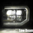 Load image into Gallery viewer, AlphaRex 07-13 GMC 1500HD NOVA LED Proj Headlights Plank - Jet Black w/Activ Light/Seq Signal/DRL - Side View