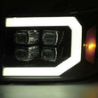 Load image into Gallery viewer, AlphaRex 07-13 GMC 1500HD NOVA LED Proj Headlights Plank - Jet Black w/Activ Light/Seq Signal/DRL - Back View
