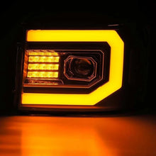 Load image into Gallery viewer, AlphaRex 07-13 GMC Sierra 1500 (No Clsc) LUXX-Series LED Proj HL Chrome w/Actv Lgt &amp; Seq.Sig / DRL - Back View