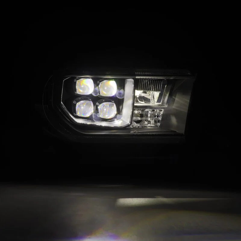 AlphaRex 07-13 Toyota Tundra / 08-17 Sequoia NOVA LED Proj HL Black w/Actv Light Seq. Sig + DRL - Back View