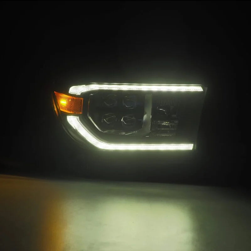 AlphaRex 07-13 Toyota Tundra / 08-17 Sequoia NOVA LED Proj HL Black w/Actv Light Seq. Sig + DRL - Installation View