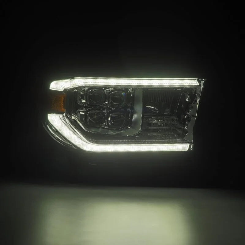 AlphaRex 07-13 Toyota Tundra / 08-17 Sequoia NOVA LED Proj HL Chrome w/Actv Light Seq. Sig + DRL - Back View