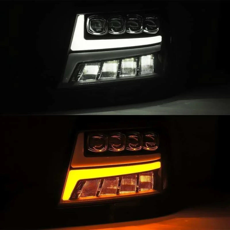 AlphaRex 07-13 Toyota Tundra / 08-17 Sequoia PRO-Series Projector Headlights Chrome w/Seq. Sig. + DR - Back View