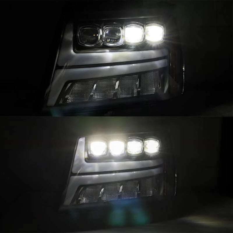 AlphaRex 07-13 Toyota Tundra / 08-17 Sequoia PRO-Series Projector Headlights Chrome w/Seq. Sig. + DR - Installation View