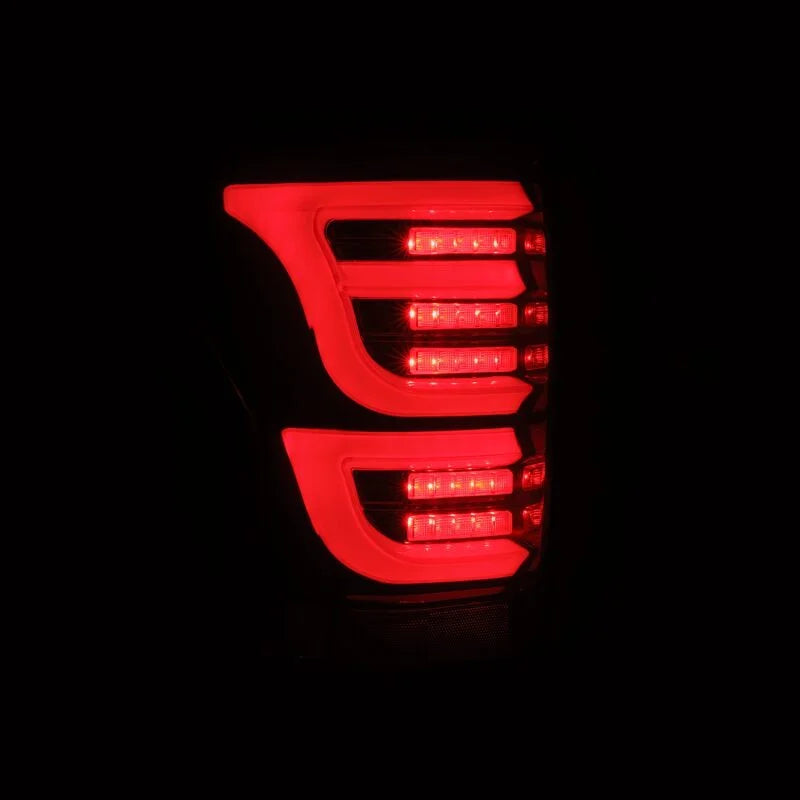 AlphaRex 07-13 Toyota Tundra LUXX-Series LED Tail Lights Black-Red - Installation View