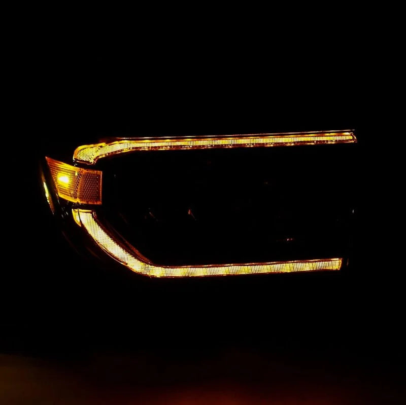 AlphaRex 07-13 Toyota Tundra NOVA LED Proj Headlights Alpha-Black w/Activ Light/Seq Signal/DRL - Back View