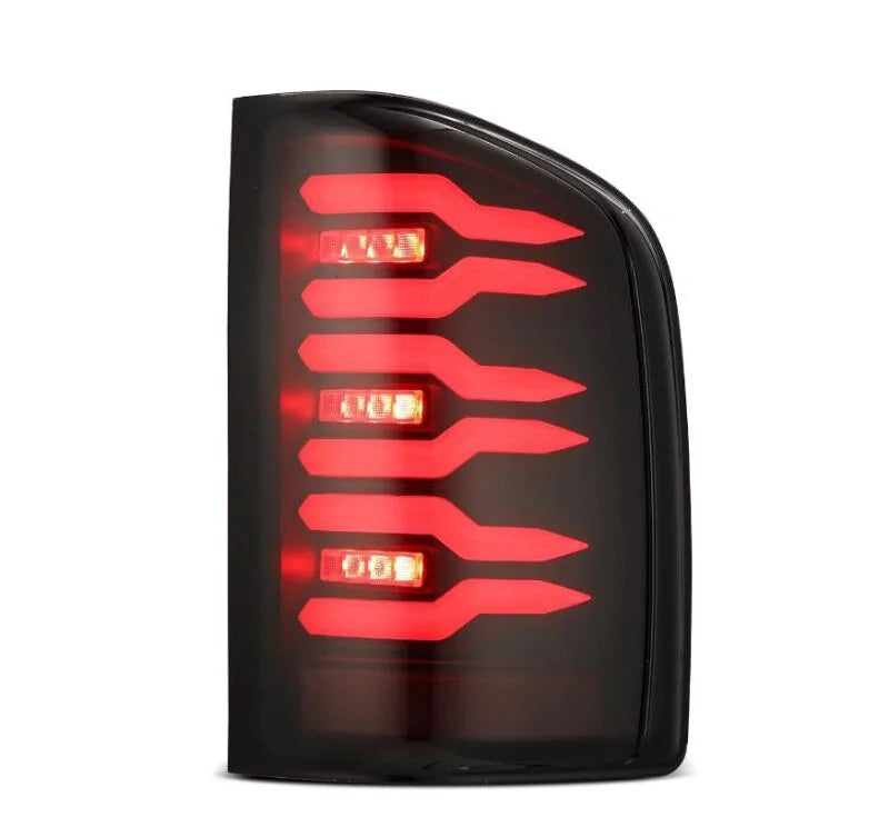 AlphaRex 07-14 Chevrolet Silverado 1500/2500HD/3500HD Luxx-Series LED Tail Lights Blk w/Smoked Lens - Additional View 5