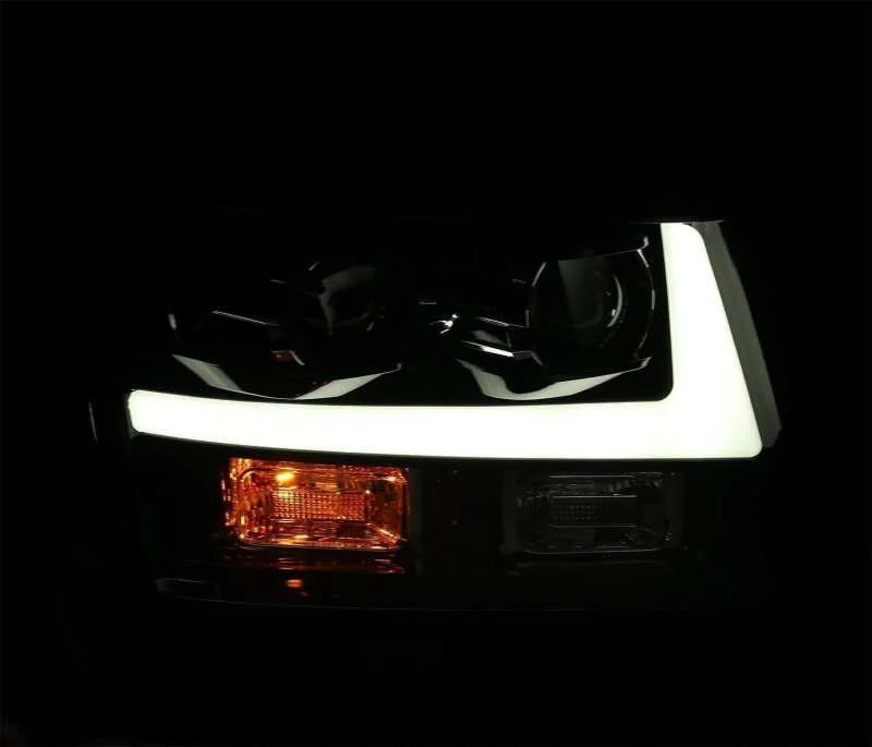 AlphaRex 07-14 Chevrolet Tahoe/Suburban LUXX-Series LED Projector headlights Black w/ DRL/Sequential - Installation View