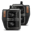 Load image into Gallery viewer, AlphaRex 08-10 Ford F250-550 LUXX-Series LED Projector Headlights Alpha-Blk w/Activ Light/Seq Signal - Main Product View