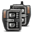 Load image into Gallery viewer, AlphaRex 08-10 Ford F250-550 LUXX-Series LED Projector Headlights Black w/Activ Light/Seq Signal - Main Product View