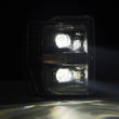 Load image into Gallery viewer, AlphaRex 08-10 Ford F250-550 LUXX-Series LED Projector Headlights Black w/Activ Light/Seq Signal - Installation View
