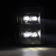 Load image into Gallery viewer, AlphaRex 08-10 Ford F250-550 NOVA-Series LED Projector Headlights Black w/Activ Light/Seq Signal - Side View