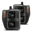 Load image into Gallery viewer, AlphaRex 08-10 Ford F250-550 PRO-Series Projector headlights Alpha-Black w/Activ Light/Seq Signal - Main Product View