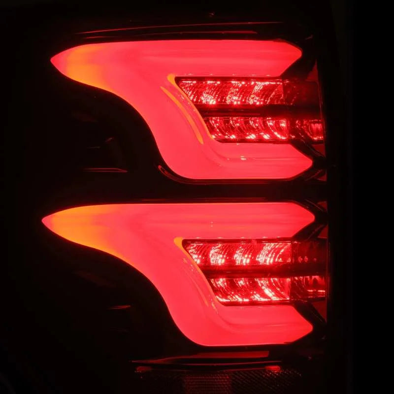 AlphaRex 09-14 Ford F-150 (Excl Flareside Truck Bed Models) PRO-Series LED Tail Lights Red Smoke - Back View
