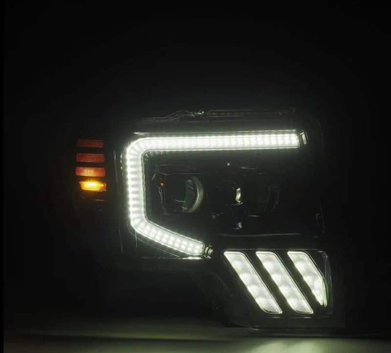 AlphaRex 09-14 Ford F-150 PRO-Series Projector Headlights Black w/Activation Light Seq Signal SB DRL - Side View