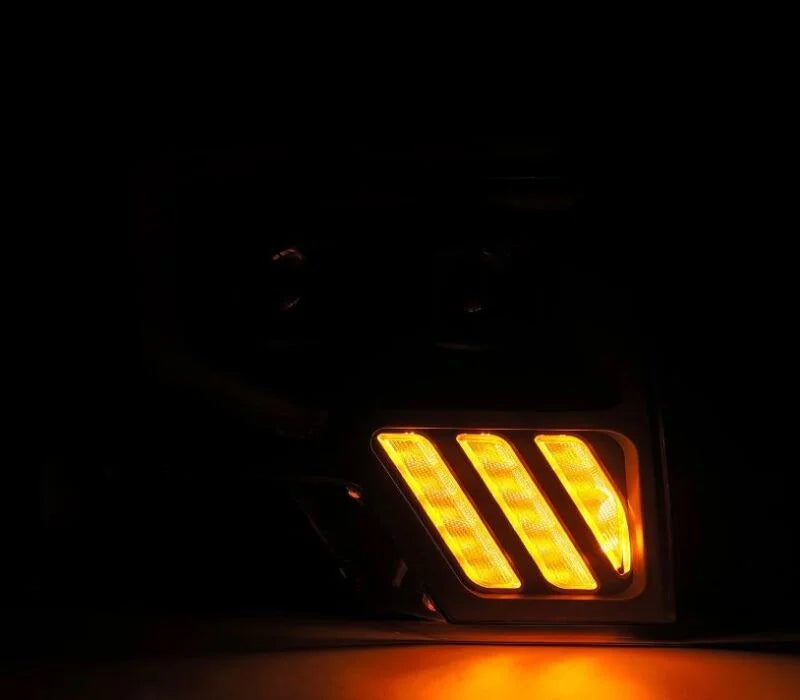 AlphaRex 09-14 Ford F-150 PRO-Series Projector Headlights Plank Style Black w/Activ Light/Seq Signal - Back View